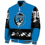 custom orlando magic skull emblem blue black varsity jacket best selling