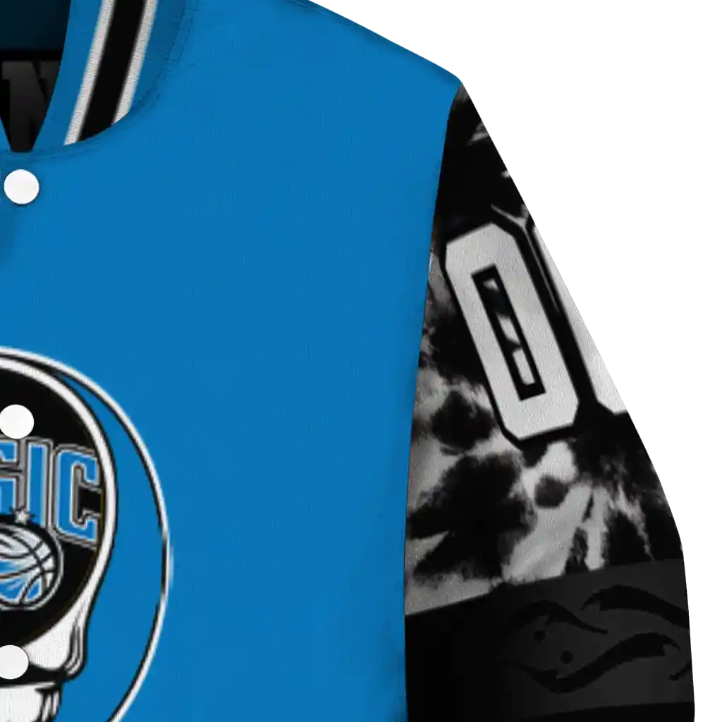 custom orlando magic skull emblem blue black varsity jacket premium grade custom orlando magic skull emblem blue black varsity jacket premium grade