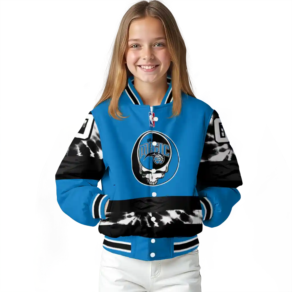 custom orlando magic skull emblem blue black varsity jacket top rated custom orlando magic skull emblem blue black varsity jacket top rated