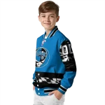 custom orlando magic skull emblem blue black varsity jacket best selling