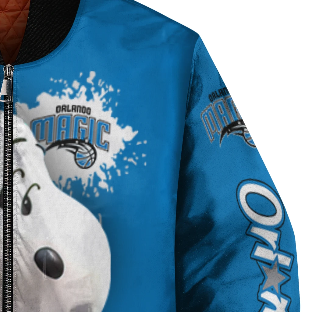 custom orlando magic snoopy head blue bomber jacket premium grade custom orlando magic snoopy head blue bomber jacket premium grade