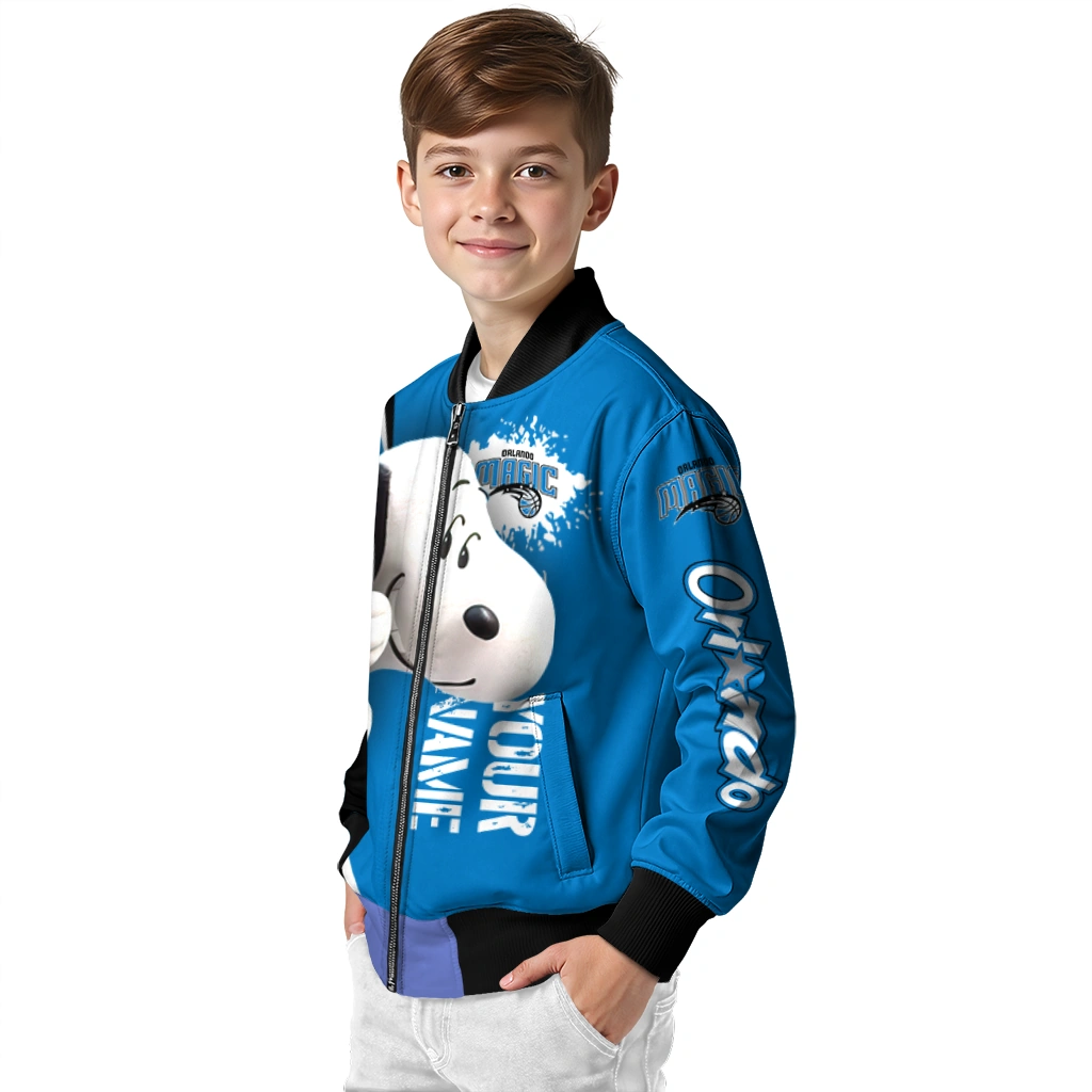 custom orlando magic snoopy head blue bomber jacket trendy custom orlando magic snoopy head blue bomber jacket trendy