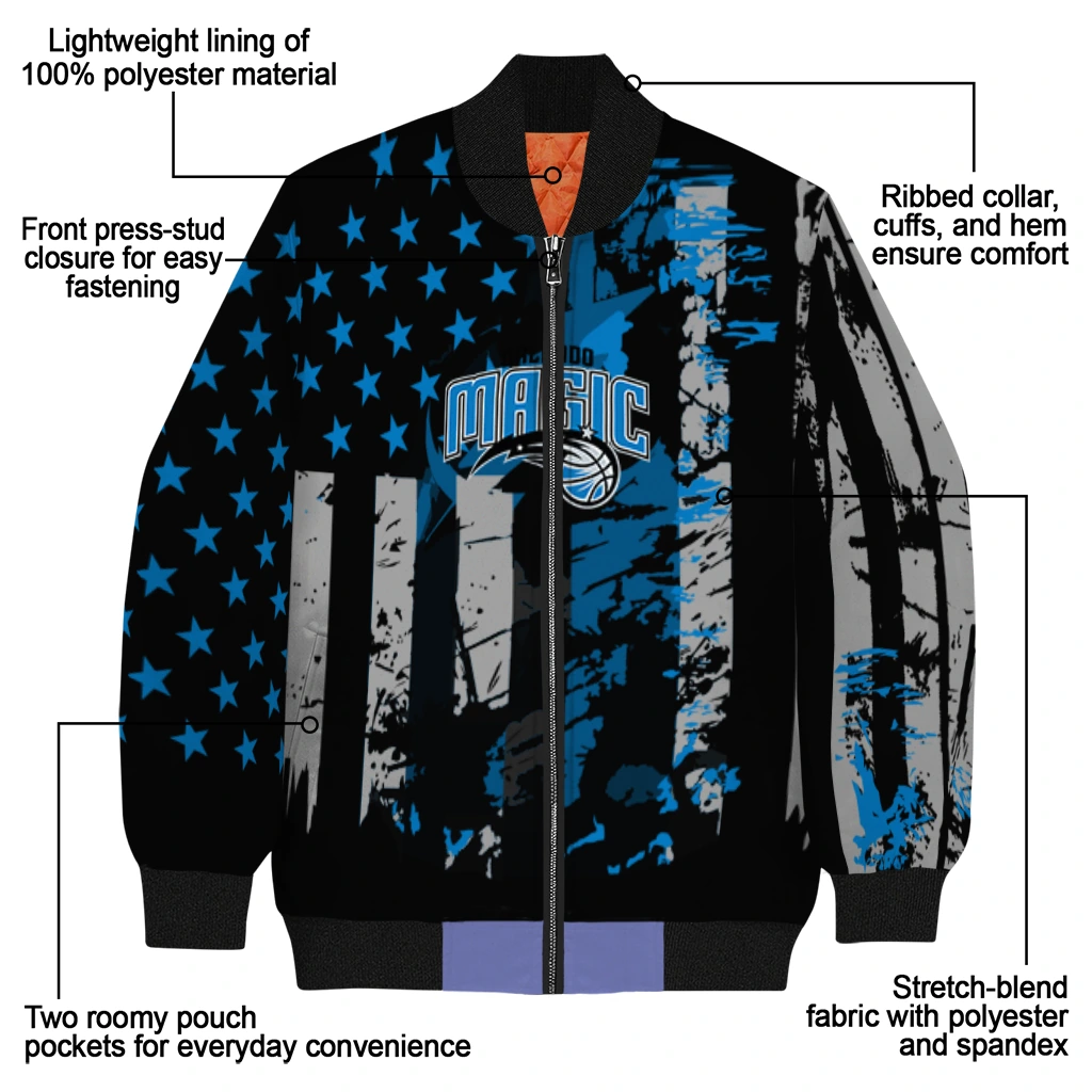 custom orlando magic star stripes blue black bomber jacket new arrival custom orlando magic star stripes blue black bomber jacket new arrival