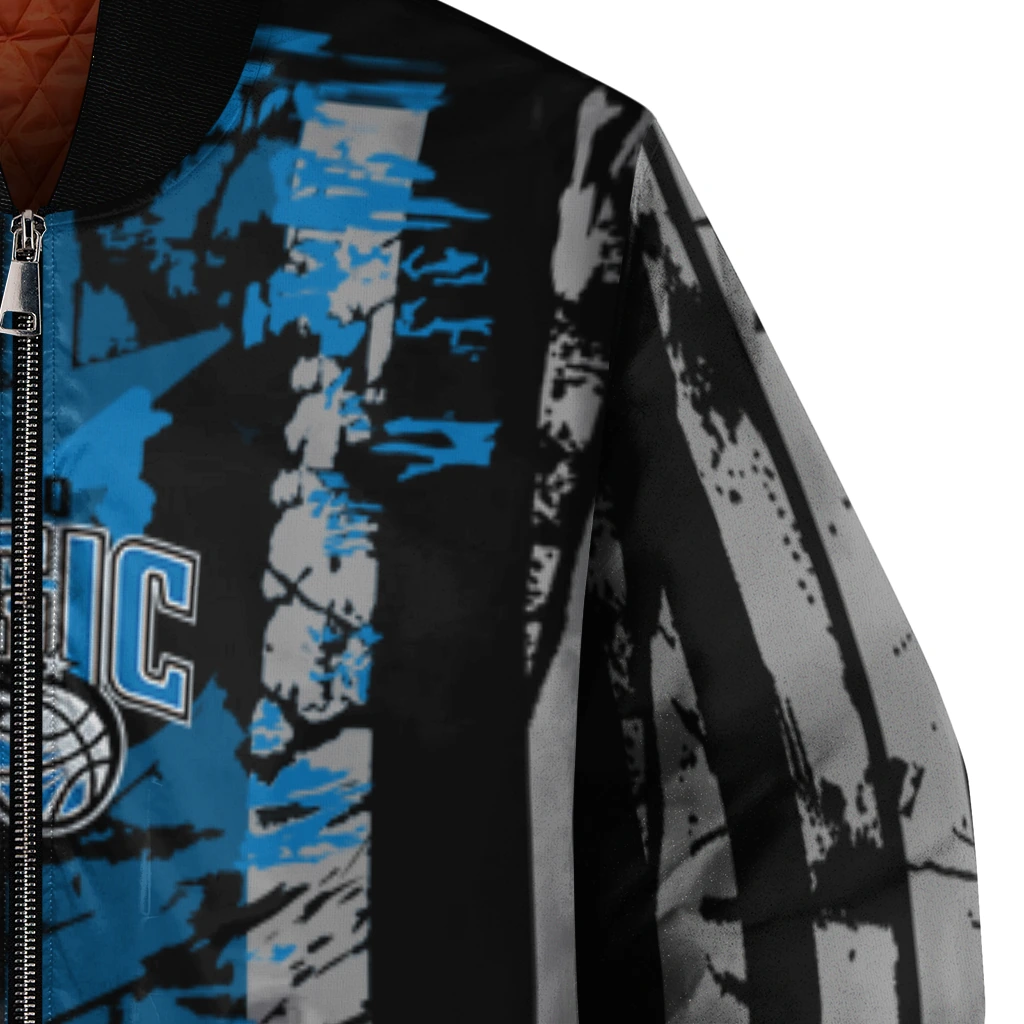 custom orlando magic star stripes blue black bomber jacket premium grade custom orlando magic star stripes blue black bomber jacket premium grade