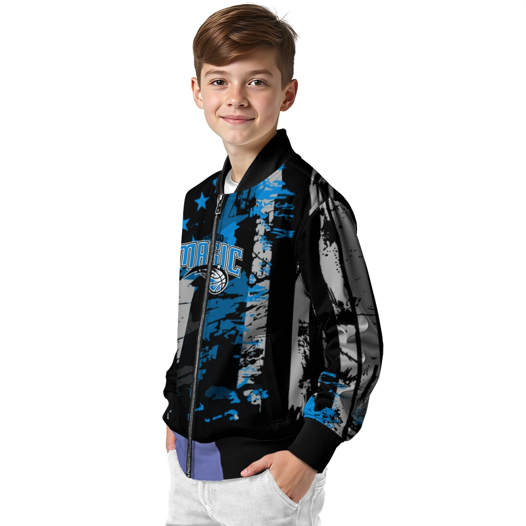 custom orlando magic star stripes blue black bomber jacket trendy custom orlando magic star stripes blue black bomber jacket trendy