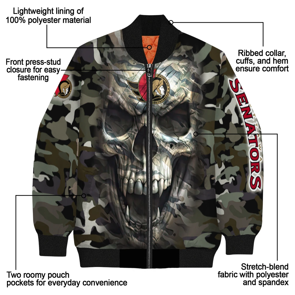 custom ottawa senators camouflage skull camouflage bomber jacket new arrival custom ottawa senators camouflage skull camouflage bomber jacket new arrival