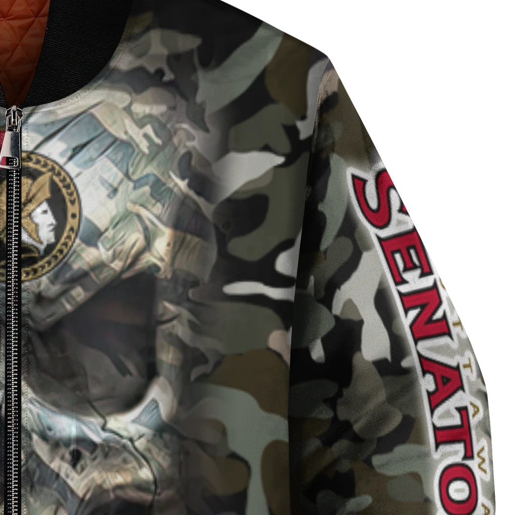 custom ottawa senators camouflage skull camouflage bomber jacket premium grade custom ottawa senators camouflage skull camouflage bomber jacket premium grade