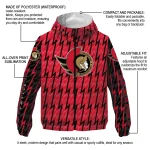 custom ottawa senators lightning strike grid red windbreaker jacket best selling