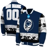 custom penn state nittany lions circle skull blue black varsity jacket best selling