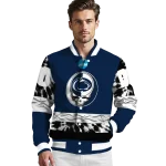 custom penn state nittany lions circle skull blue black varsity jacket best selling