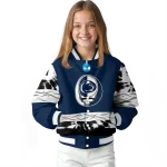custom penn state nittany lions circle skull blue black varsity jacket best selling