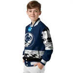 custom penn state nittany lions circle skull blue black varsity jacket best selling