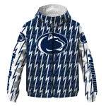 custom penn state nittany lions lightning strike grid blue windbreaker jacket best selling