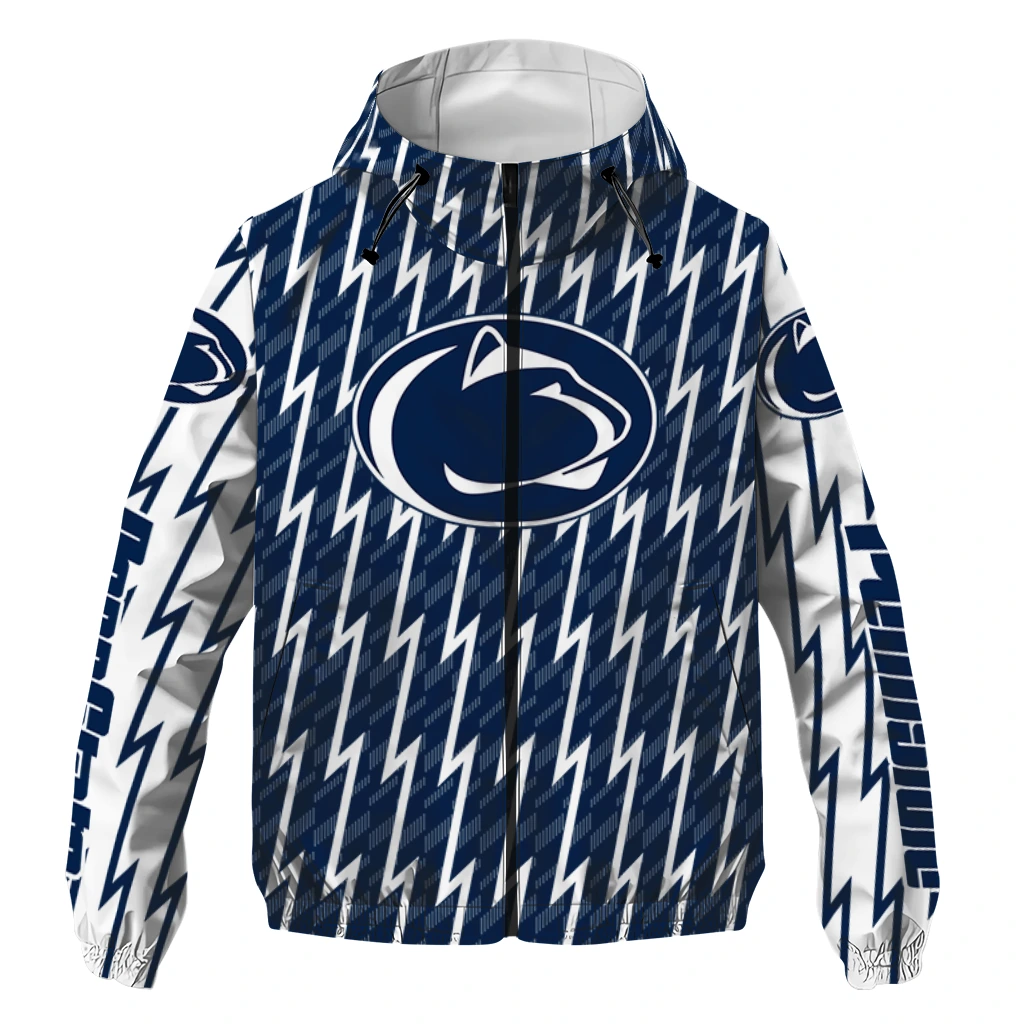 custom penn state nittany lions lightning strike grid blue windbreaker jacket best selling custom penn state nittany lions lightning strike grid blue windbreaker jacket best selling