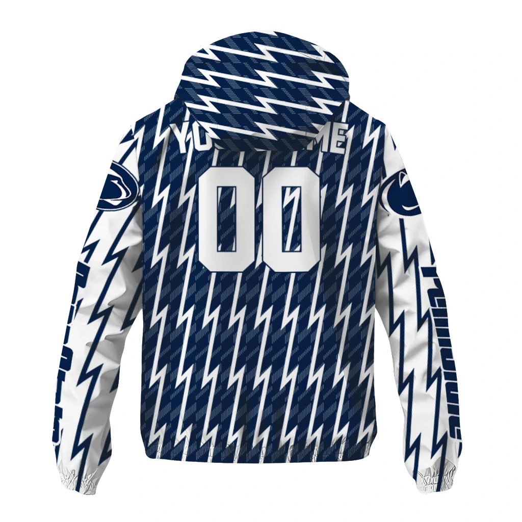 custom penn state nittany lions lightning strike grid blue windbreaker jacket fashion forward custom penn state nittany lions lightning strike grid blue windbreaker jacket fashion forward