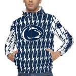 custom penn state nittany lions lightning strike grid blue windbreaker jacket best selling