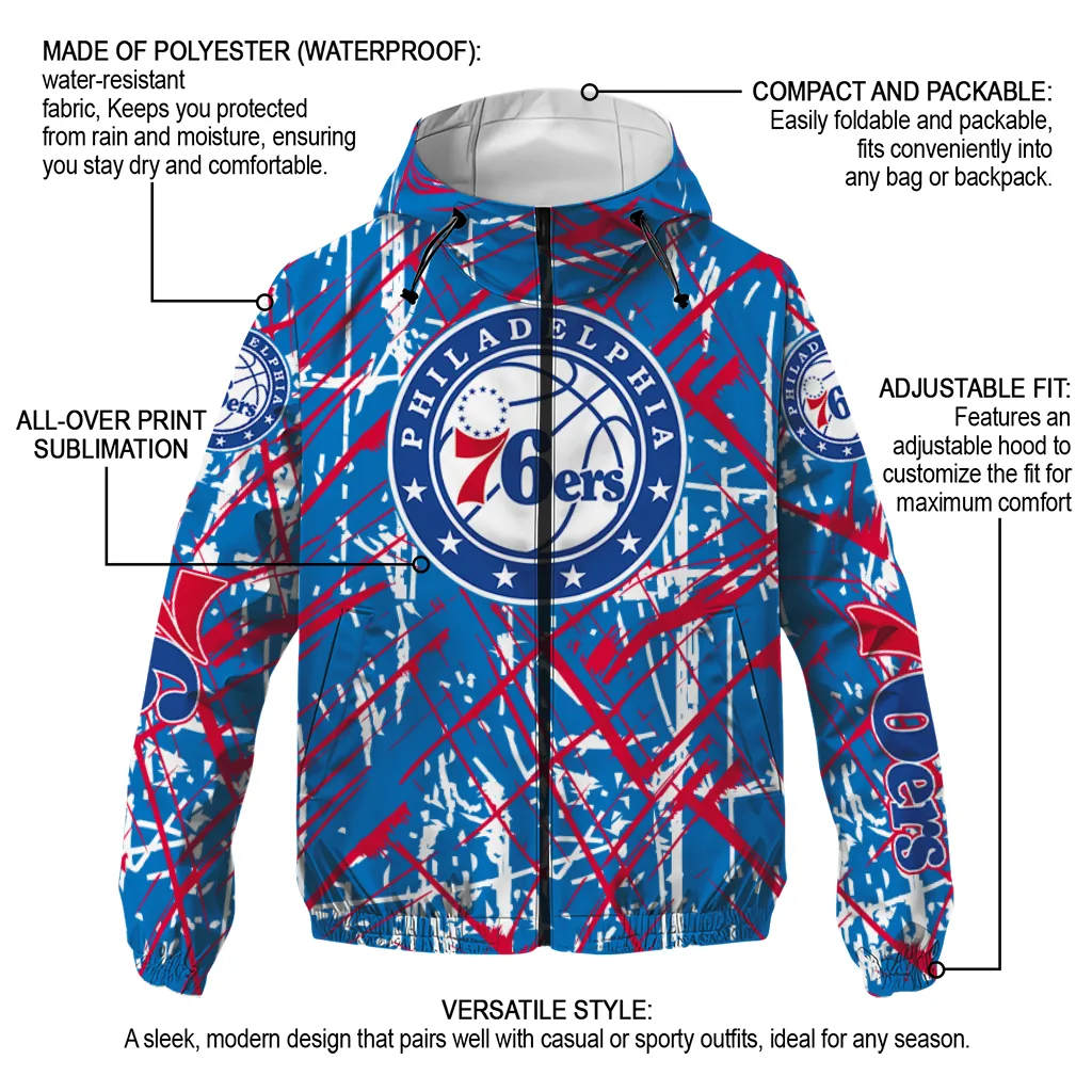 custom philadelphia 76ers brushstroke pattern blue windbreaker jacket new arrival custom philadelphia 76ers brushstroke pattern blue windbreaker jacket new arrival