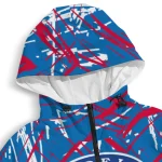 custom philadelphia 76ers brushstroke pattern blue windbreaker jacket best selling