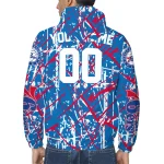 custom philadelphia 76ers brushstroke pattern blue windbreaker jacket best selling