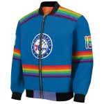 custom philadelphia 76ers rainbow jersey number blue bomber jacket best selling