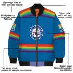 custom philadelphia 76ers rainbow jersey number blue bomber jacket best selling