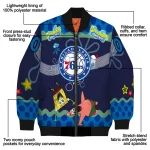 custom philadelphia 76ers spongebob playtime blue bomber jacket best selling