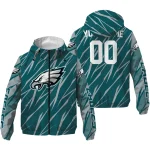 custom philadelphia eagles abstract streaks green windbreaker jacket best selling