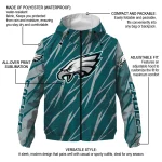 custom philadelphia eagles abstract streaks green windbreaker jacket best selling
