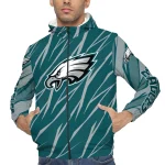 custom philadelphia eagles abstract streaks green windbreaker jacket best selling