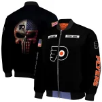 custom philadelphia flyers american flag skull black bomber jacket best selling