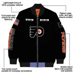 custom philadelphia flyers american flag skull black bomber jacket best selling