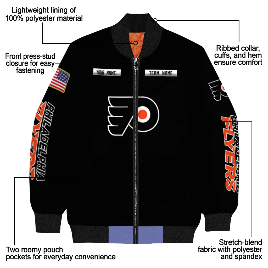 custom philadelphia flyers american flag skull black bomber jacket new arrival custom philadelphia flyers american flag skull black bomber jacket new arrival