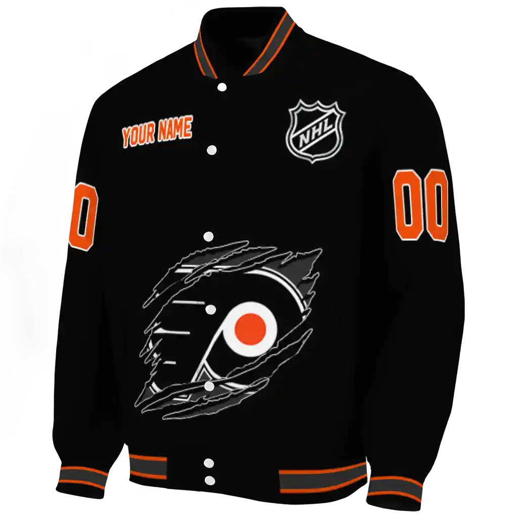 custom philadelphia flyers claw cut black varsity jacket best selling custom philadelphia flyers claw cut black varsity jacket best selling