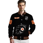 custom philadelphia flyers claw cut black varsity jacket best selling