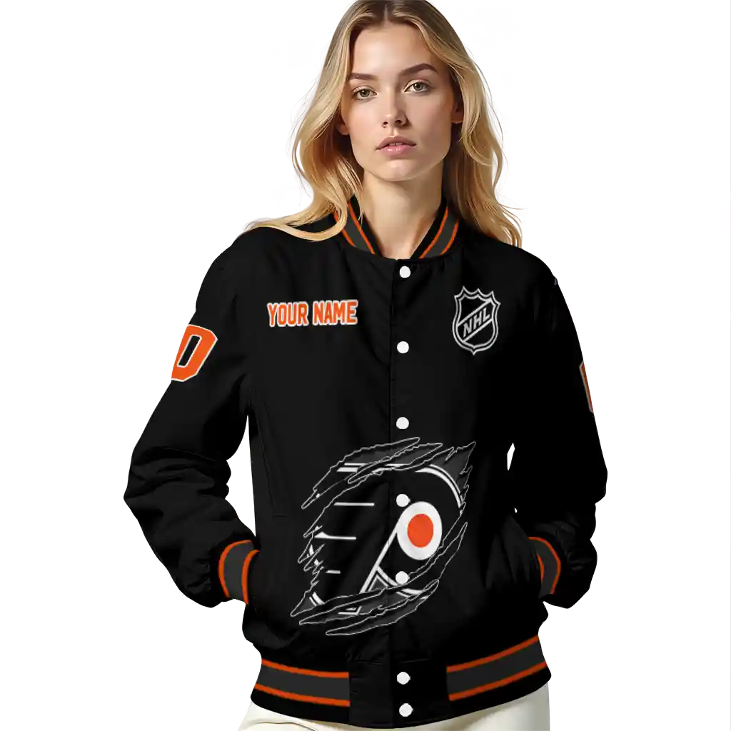 custom philadelphia flyers claw cut black varsity jacket latest model custom philadelphia flyers claw cut black varsity jacket latest model