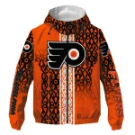 custom philadelphia flyers tribal swirls orange windbreaker jacket best selling