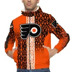 custom philadelphia flyers tribal swirls orange windbreaker jacket best selling