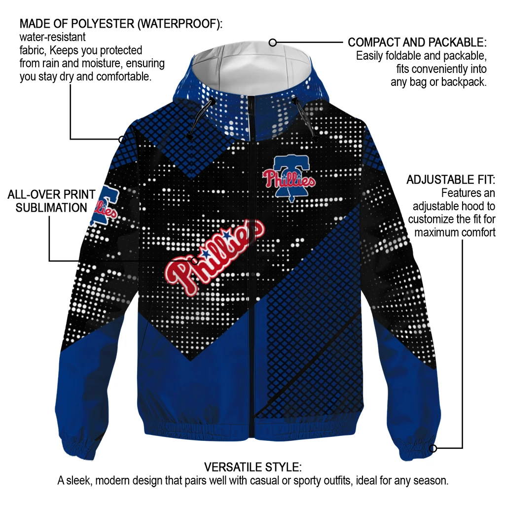 custom philadelphia phillies arrow matrix blue black windbreaker jacket new arrival custom philadelphia phillies arrow matrix blue black windbreaker jacket new arrival