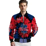 custom philadelphia phillies burst splatter blue bomber jacket best selling
