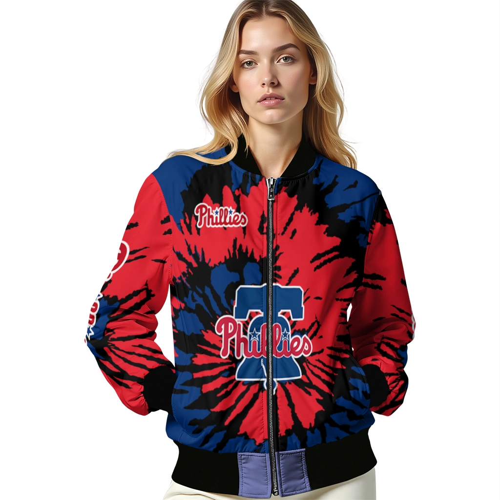 custom philadelphia phillies burst splatter blue bomber jacket latest model custom philadelphia phillies burst splatter blue bomber jacket latest model