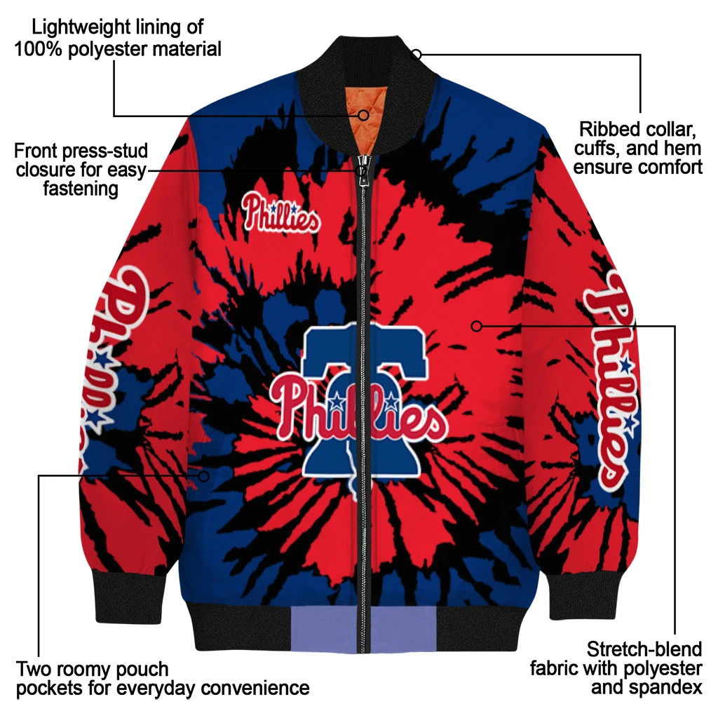 custom philadelphia phillies burst splatter blue bomber jacket new arrival custom philadelphia phillies burst splatter blue bomber jacket new arrival