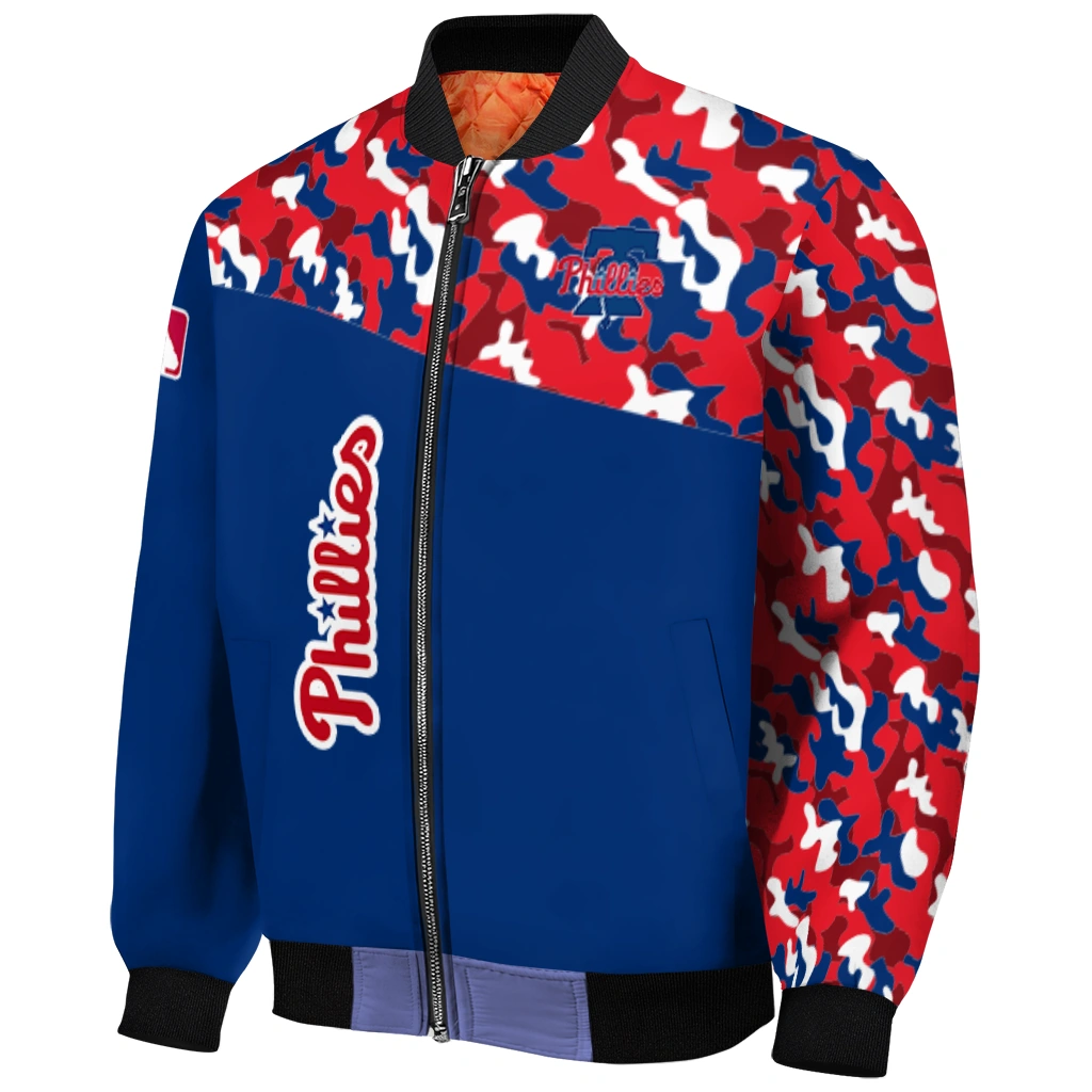custom philadelphia phillies camouflage print blue bomber jacket fashion forward custom philadelphia phillies camouflage print blue bomber jacket fashion forward
