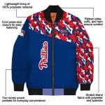 custom philadelphia phillies camouflage print blue bomber jacket best selling