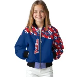 custom philadelphia phillies camouflage print blue bomber jacket best selling