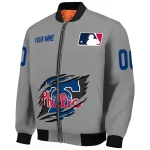 custom philadelphia phillies claw rend grey bomber jacket best selling
