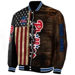 custom philadelphia phillies flag wood brown varsity jacket best selling