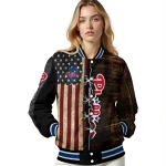 custom philadelphia phillies flag wood brown varsity jacket best selling