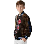 custom philadelphia phillies flag wood brown varsity jacket best selling