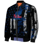 custom philadelphia phillies star stripes blue black bomber jacket best selling