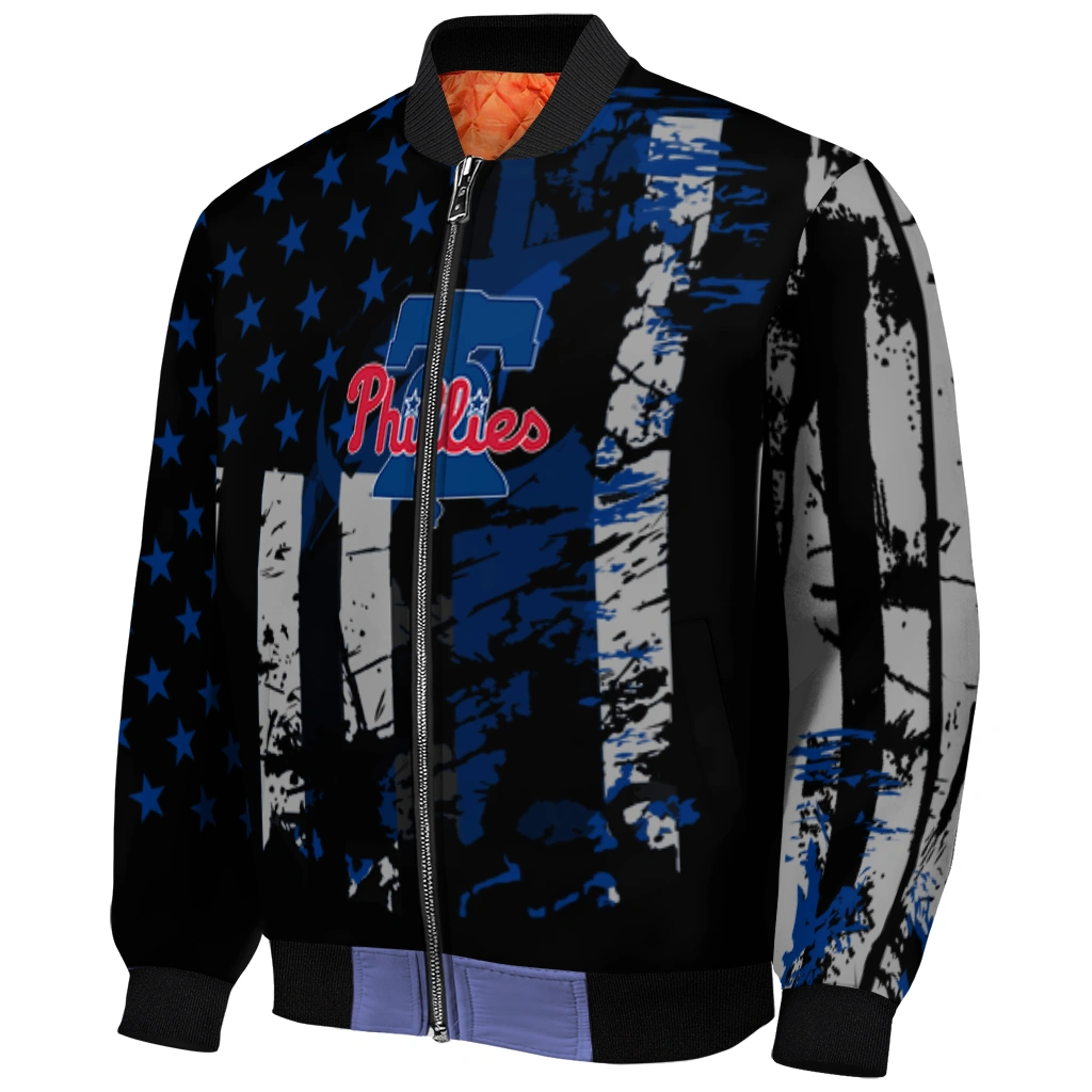 custom philadelphia phillies star stripes blue black bomber jacket fashion forward custom philadelphia phillies star stripes blue black bomber jacket fashion forward